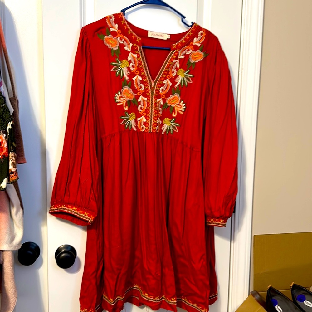 Solitaire Dress and or Tunic Sz large 3/4 length sleeves